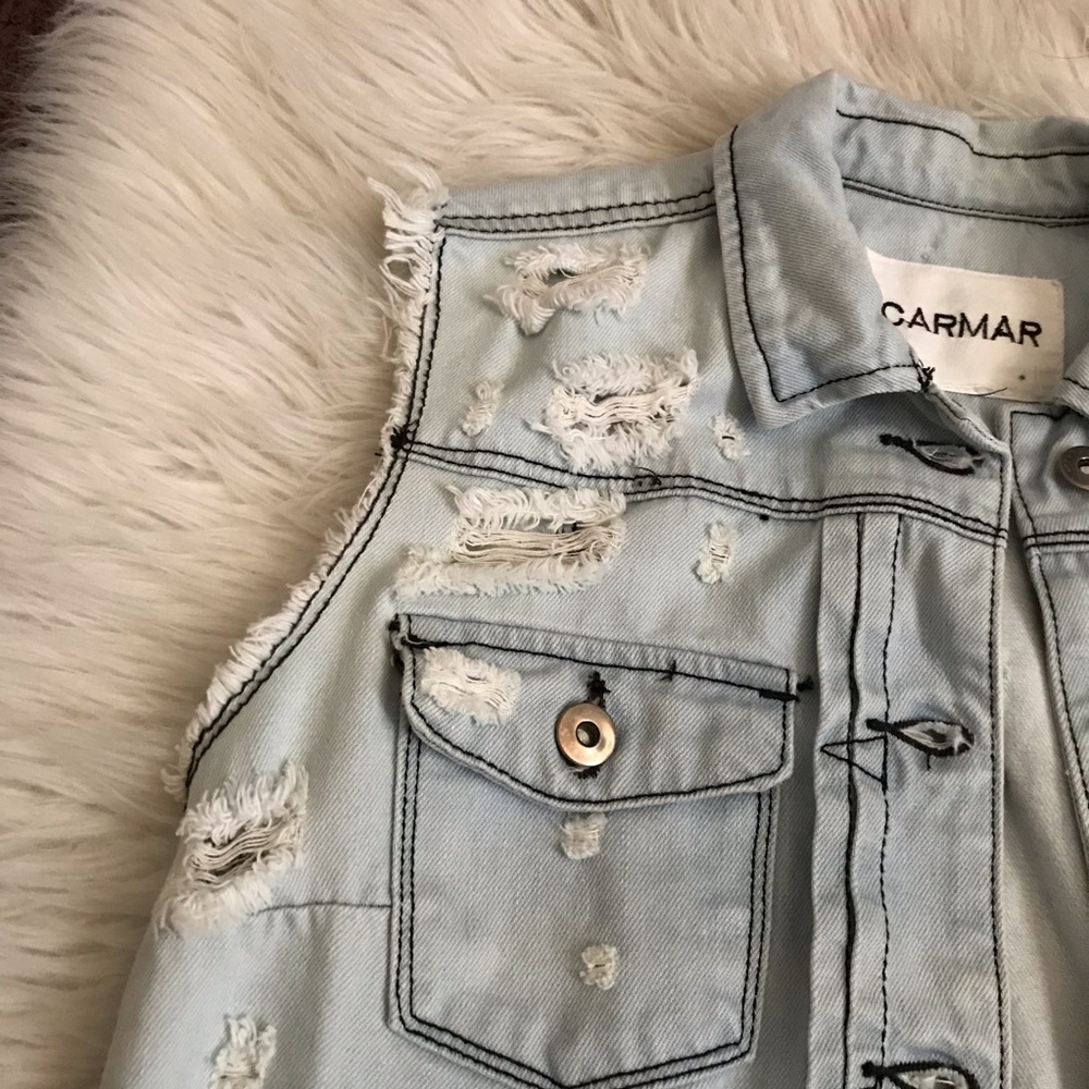 Carmar Denim Distressed Vest - Picture 3 of 7